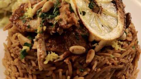 Sayyadieh Lebanese fish and rice with caramelised onions