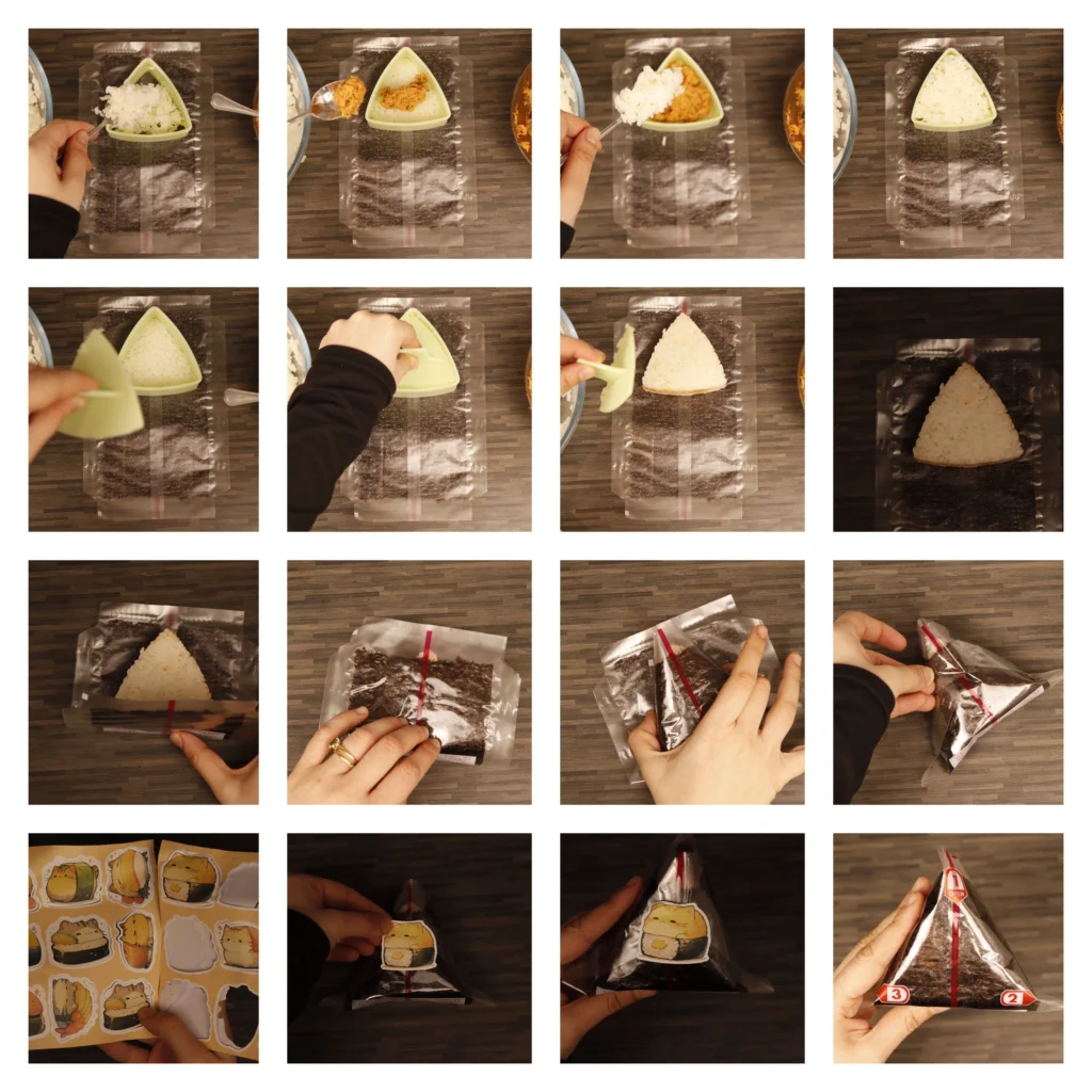 how to wrap onigiri